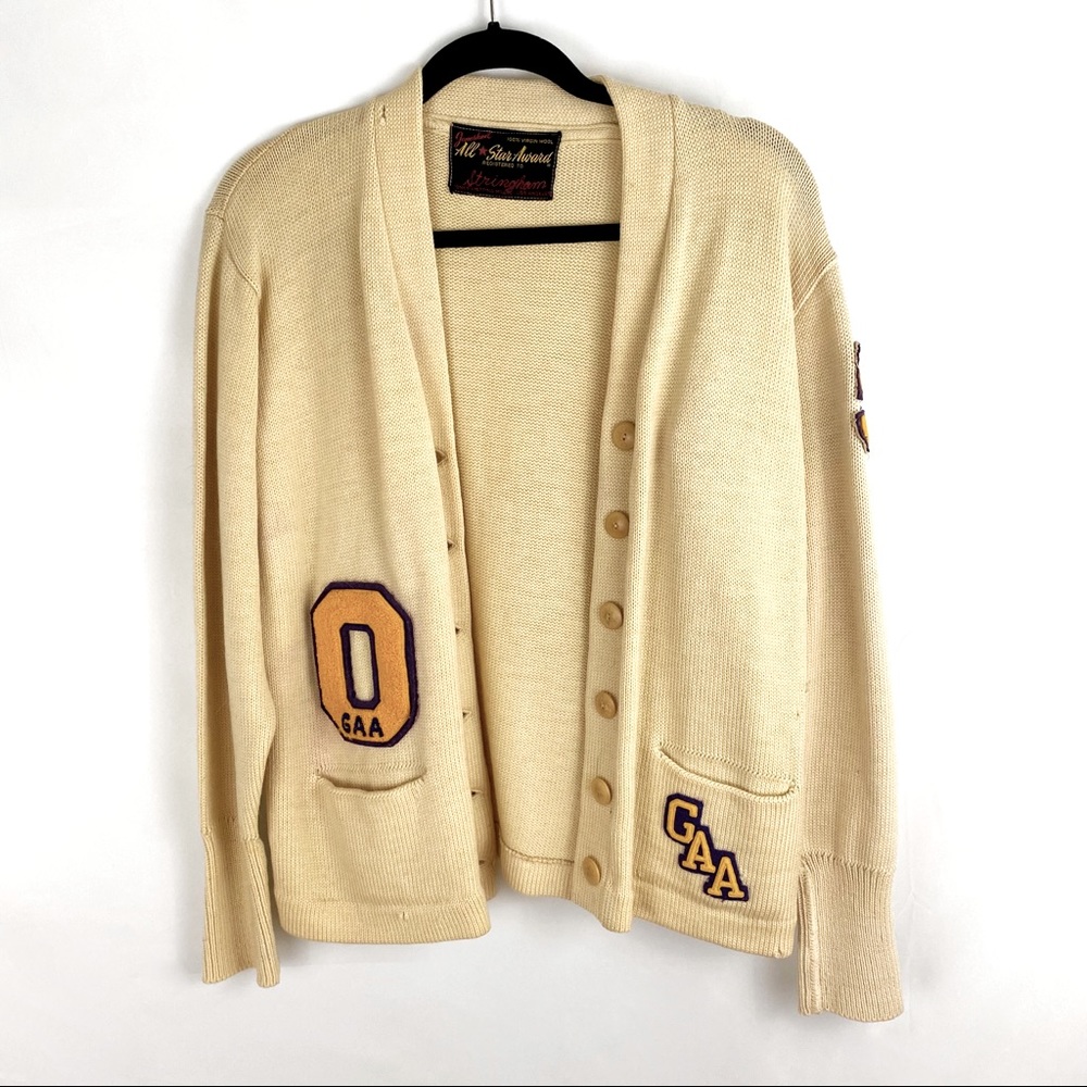 1950s Vintage Wool Letterman Cardigan retro